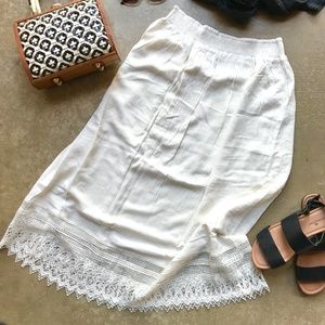 Mystree |  BOHO CHIC Lace & Linen Skirt NWT